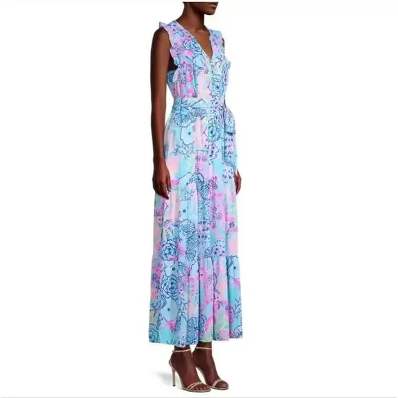 long maxi cut out dress White V Neck Smocked Cut Out Long Sleeve Maxi Dress